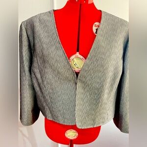 Preston & York Metallic Silver Crop Jacket size 18